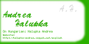 andrea halupka business card